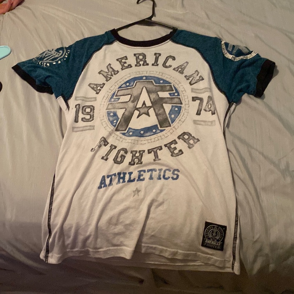American fighter short sleeve shirt, in great condition just to small